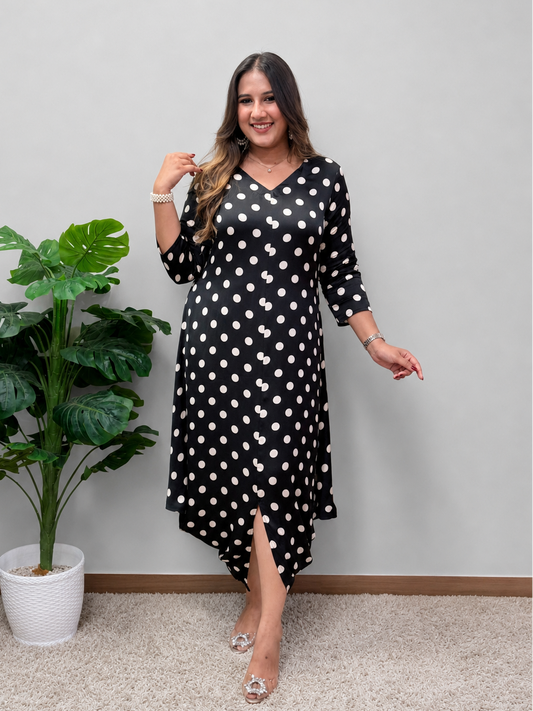Black And White Polka Dot Dress