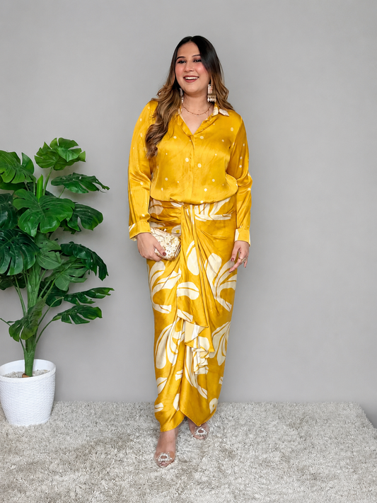 Mustard Drape Skirt