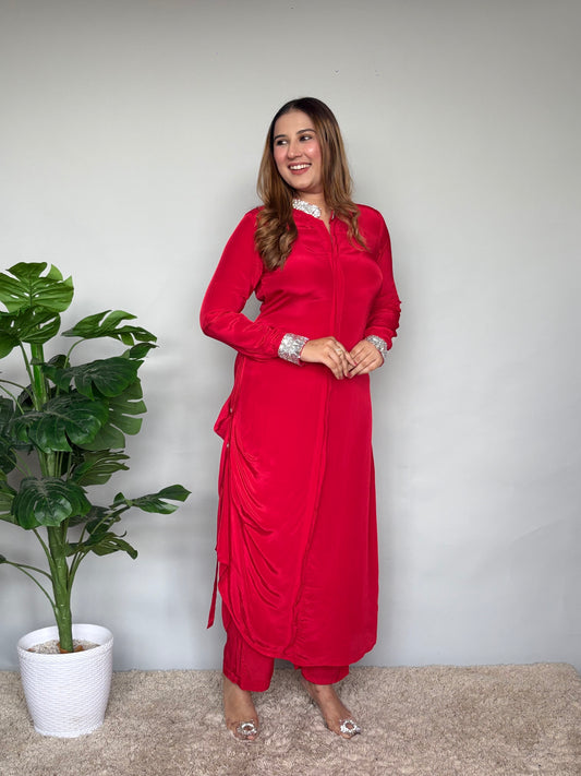 Red Cord Set With Embellishments