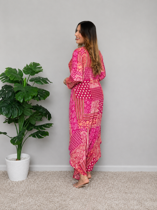 Vibrant Pink Printed Jumpsuit