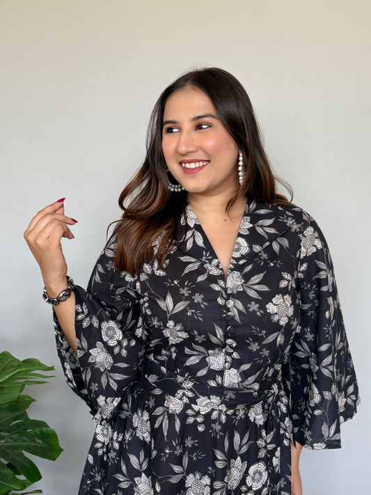 Flower Print Midi Dress
