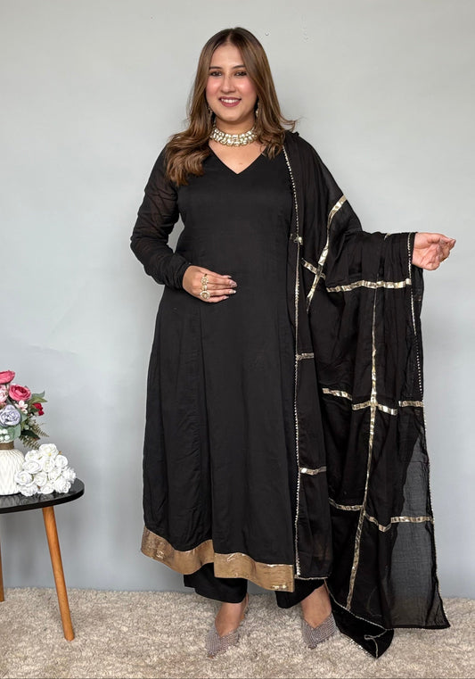 Classy Black Dupatta Set