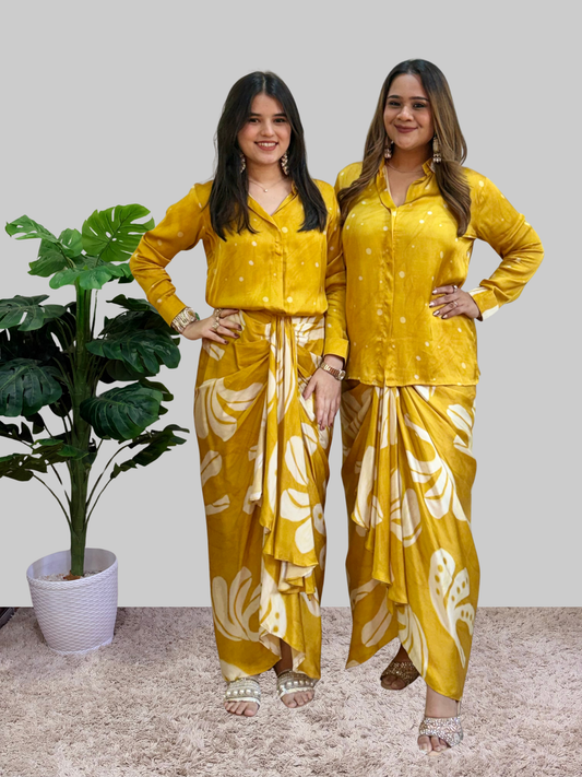 Mustard Drape Skirt